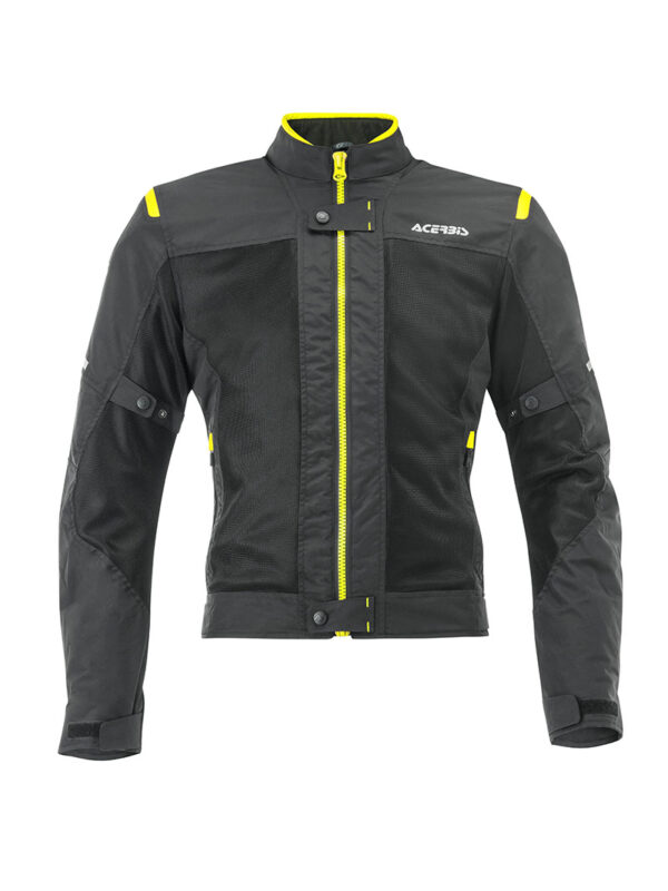 Chaqueta De Verano Acerbis Ramsey Vented 2.0 - Certificación CE AA, Con Protectores Y Ajustes, Talla M Negra/Amarilla
